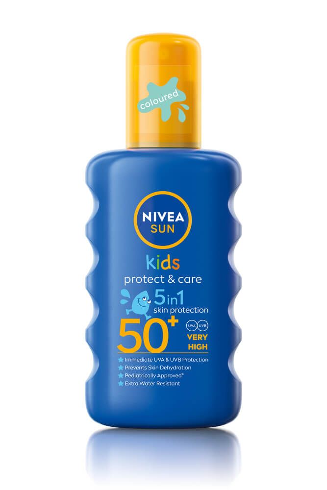 Nivea Sun Kids Protect & Care Детски слънцезащитен оцветен спрей SPF50+ 200 мл
