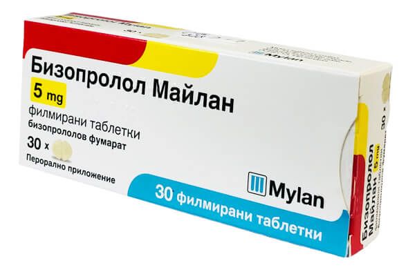 Бизопролол 5 мг х 30 таблетки Mylan