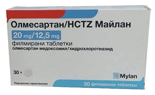 Олмесартан HCTZ 20 мг/12.5 мг х 30 таблетки Mylan