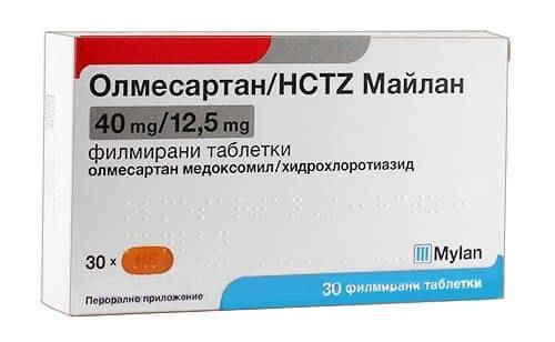 Олмесартан HCTZ 40 мг/12.5 мг х 30 таблетки Mylan