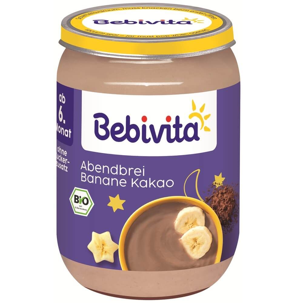 Bebivita Био млечна каша "Лека нощ "банан и шоколад 6М+ 190 гр