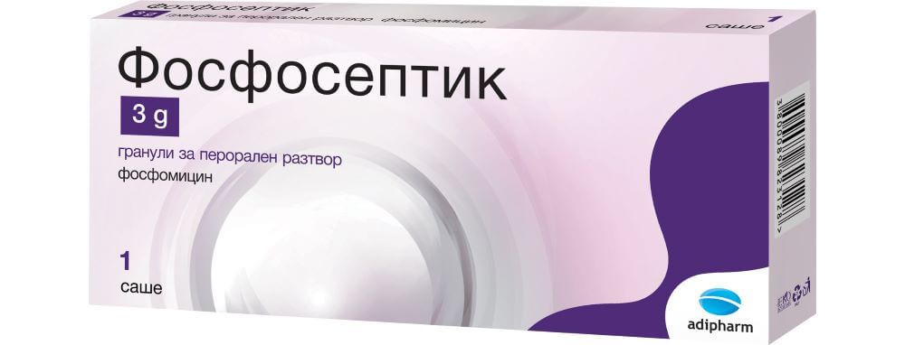 Фосфосептик антибиотик с бактероцидно действие 3 г х 1 саше Adipharm