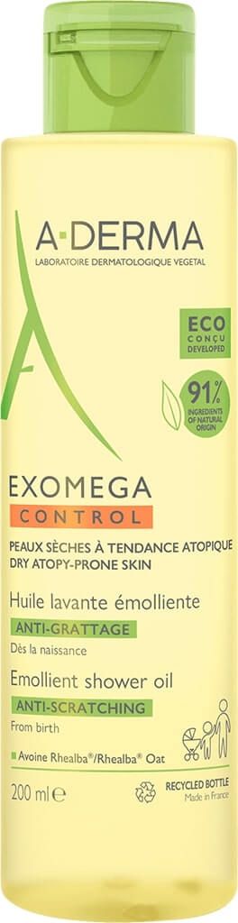 A-Derma Exomega Control Емолиентно душ-олио за суха и атопична кожа 200 мл