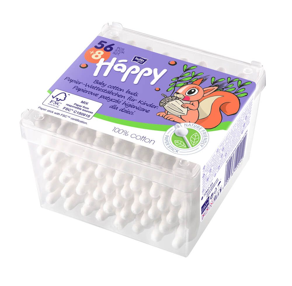Bella Baby Happy Клечки за уши за бебе в кутия х 56 бр