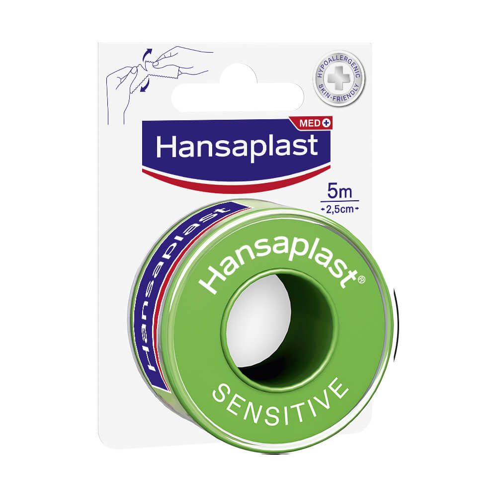 Hansaplast Med Хипоалергенна фиксираща лента - пластир 5 м х 2.5 см x 1 брой