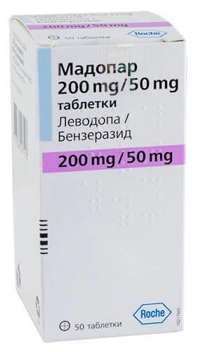 Мадопар 200 мг/50 мг х 50 таблетки Roche