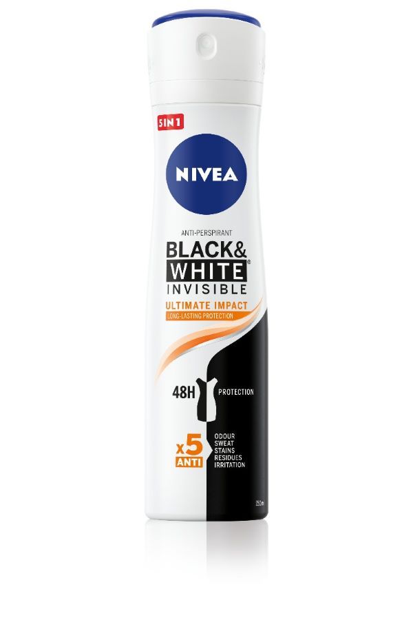 Nivea Black & White Invisible Ultimate Impact Дезодорант спрей против изпотяване за жени 150 мл