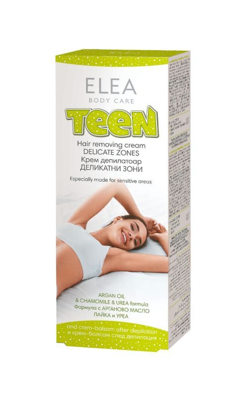 Elea Teen Крем депилатоар за деликатни зони с арганово масло и екстракт от лайка 75 гр