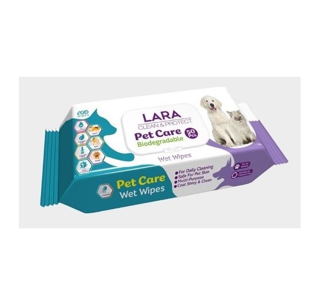 Lara Pet Care Mокри кърпички за домашни любимци x50 бр