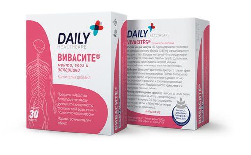 Daily+ Вивасите мента, глог, валериана за здрава нервна система х30 капсули Chemax Pharma