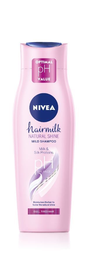 Nivea Hairmilk Natural Shine Подхранващ шампоан за блясък за изтощена коса 250 мл