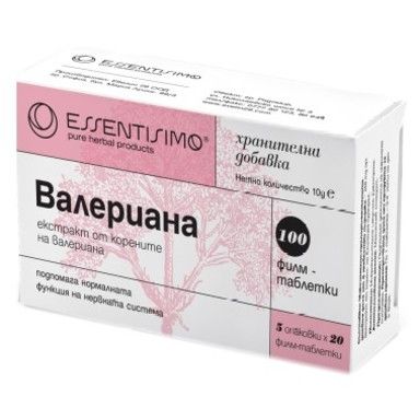 Essentisimo Валериана за нормална функция на нервната система х100 таблетки