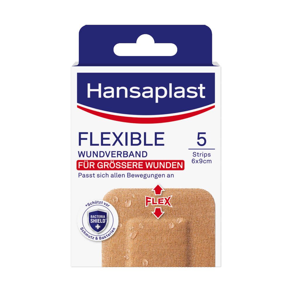 Hansaplast Flexible Еластичен пластир XXL 6 см x 9 см х 5 броя