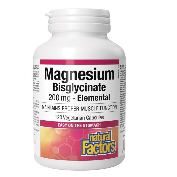 Natural Factors Magnesium Bisglycinate Магнезий бисглицинат 200 мг x 120 V капсули