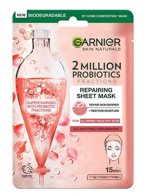 Garnier Skin Naturals Probiotics Хартиена маска за лице за обновяване на кожата 22 г
