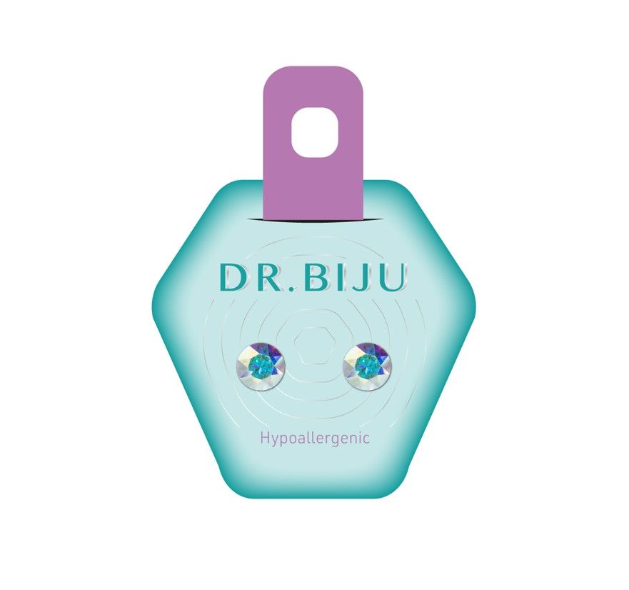 Dr. Biju Hypoallergenic Хипоалергенни обеци с цветни кристали DXI71C002