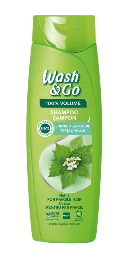 Wash & Go Nettle Extract Шампоан за тънка и късаща се коса с екстракт от коприва 360 мл