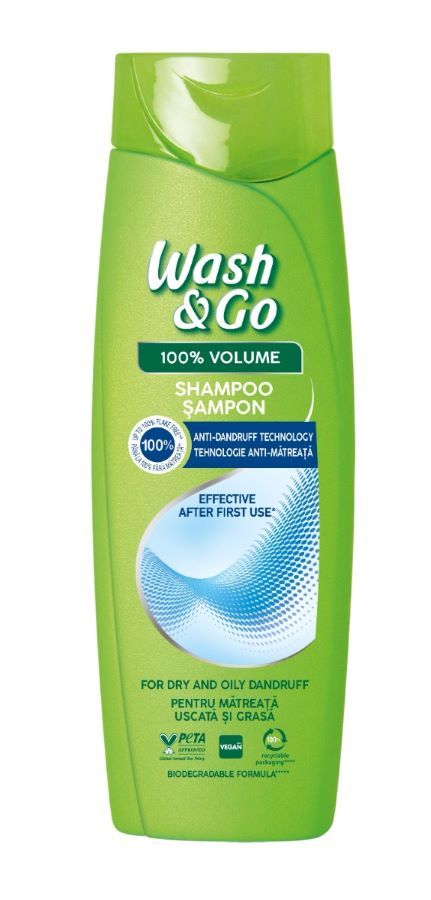 Wash & Go Anti-Dandruff Shampoo Шампоан против сух и мазен пърхот 360 мл