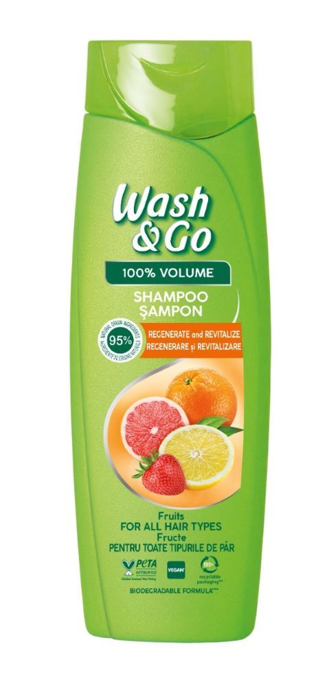 Wash & Go Fruits Extract Шампоан с плодови екстракти за всеки тип коса 360 мл