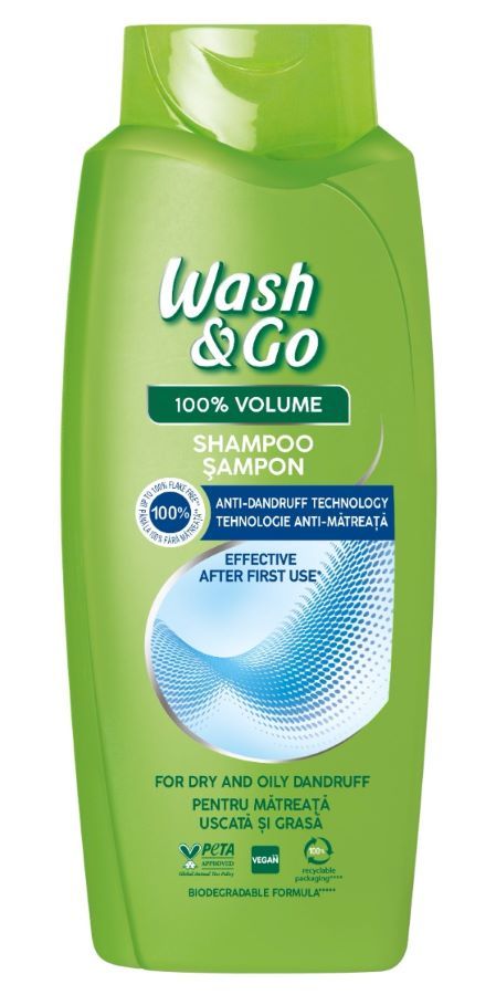 Wash & Go Anti-Dandruff Shampoo Шампоан против сух и мазен пърхот 675 мл