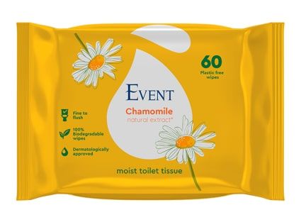 Event WC Тоалетни мокри кърпи с екстракт от лайка биоразградими 60 бр