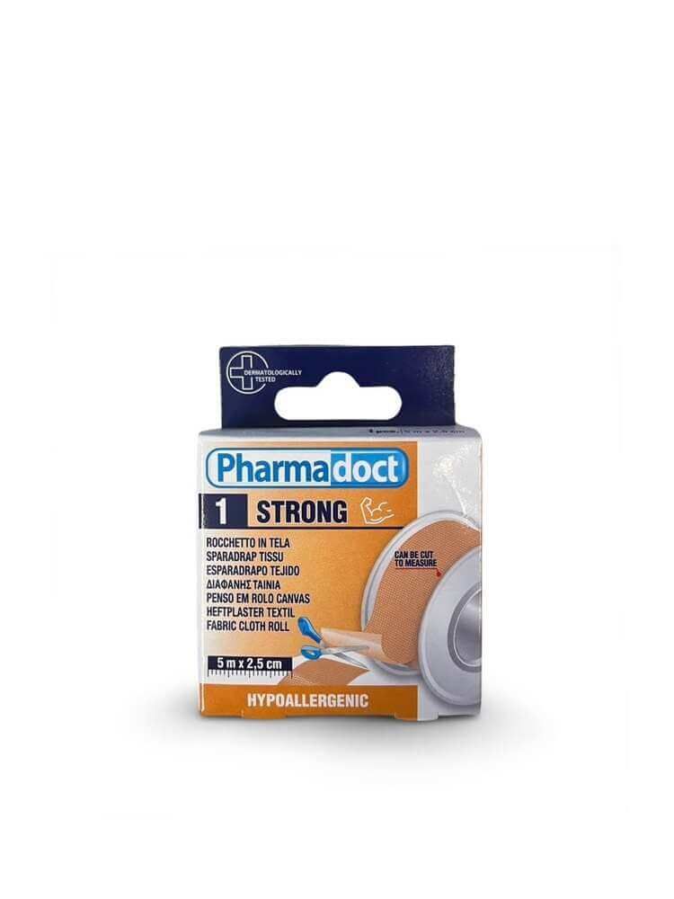 Pharmadoct Strong Хипоалергенен лейкопласт текстил 5 м х 2,5 см