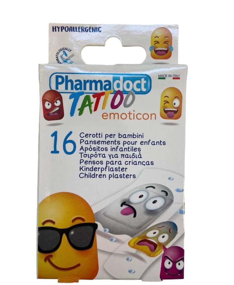 Pharmadoct Kids Tatto Детски пластири с емотикони х 16 броя
