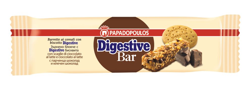 Papadopoulos Digestive Бар с млечен шоколад и бисквита 28 г