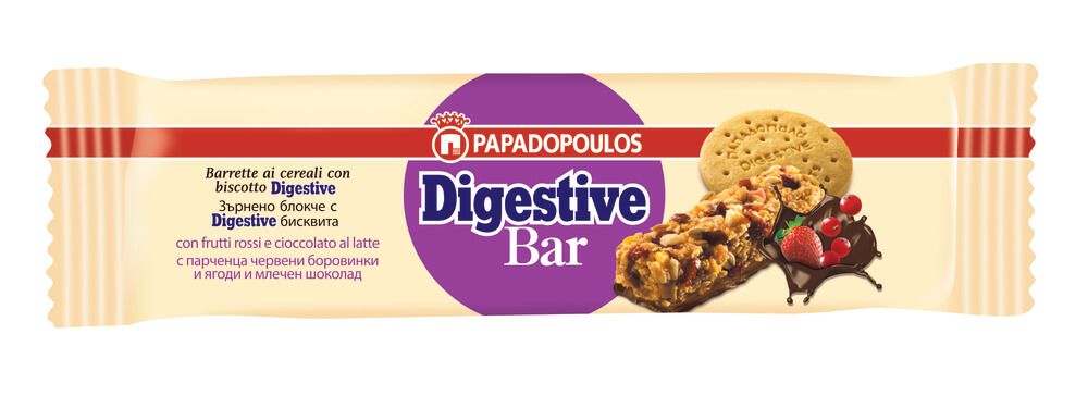Papadopoulos Digestive Бар с червени плодове и шоколад 28 г