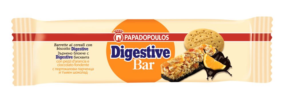 Papadopoulos Digestive Бар с портокал и черен шоколад 28 г
