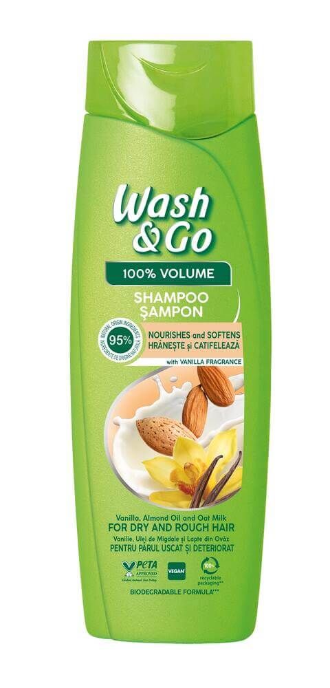 Wash & Go Шампоан за суха коса с ванилия и бадем 360 мл