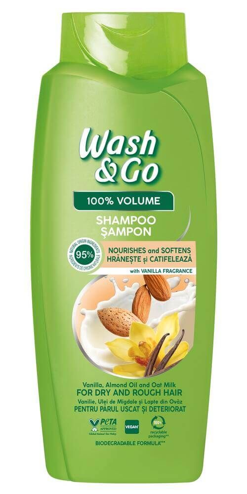 Wash & Go Шампоан за суха коса с ванилия и бадем 675 мл