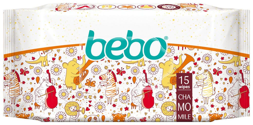 Bebo Влажни кърпички лайка х 15 бр