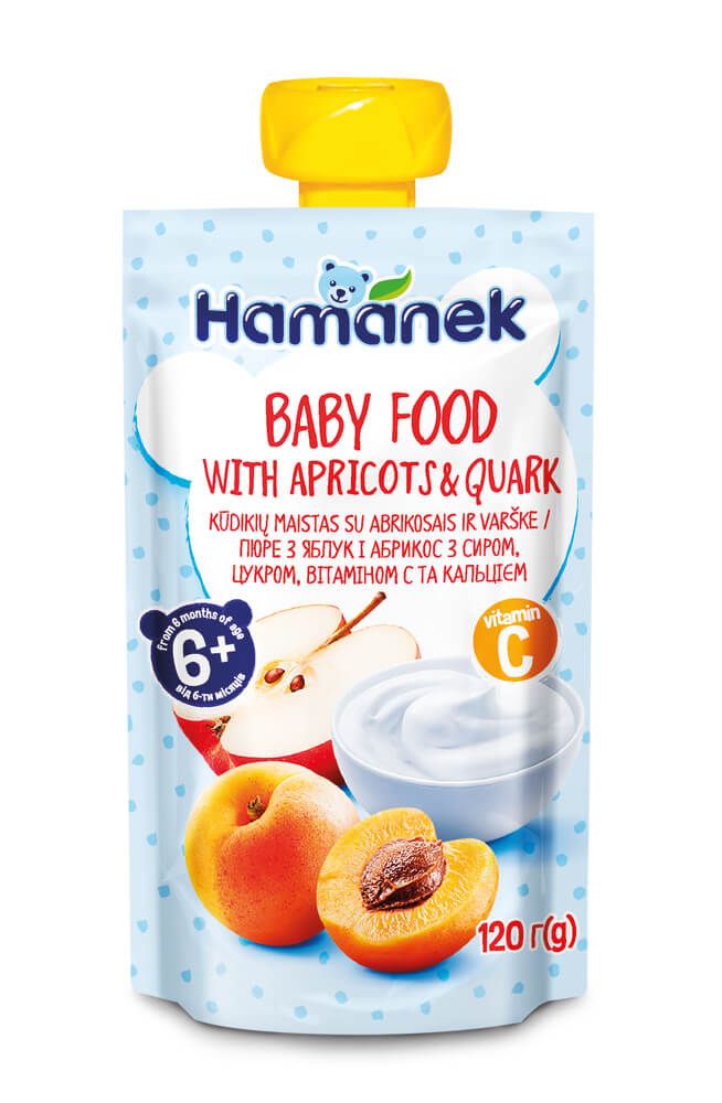 Hamanek Пауч с кайсии и кварк 6М+ 120 г