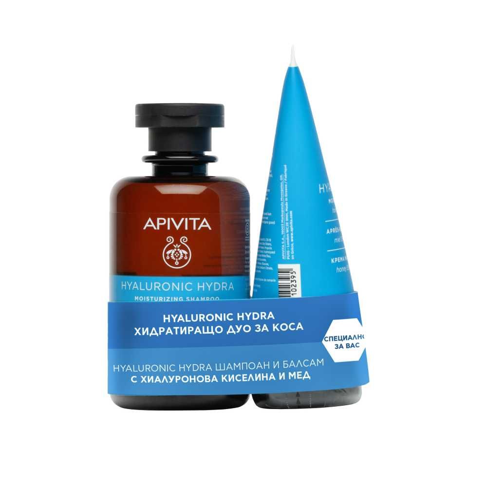 Apivita Hyaluronic Hydra Хидратиращ шампоан за коса 250 мл + Хидратиращ балсам за коса 150 мл Комплект
