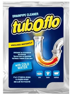 Tub.o.flo препарат за отпушване на канали със студена вода саше 55 г
