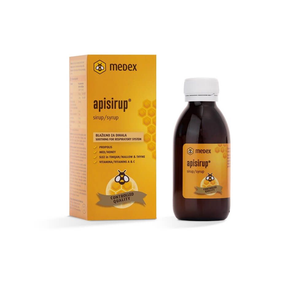 Medex Apisirup Сироп с прополис, пчелен мед, слез, мащерка, витамини А и С 140 мл