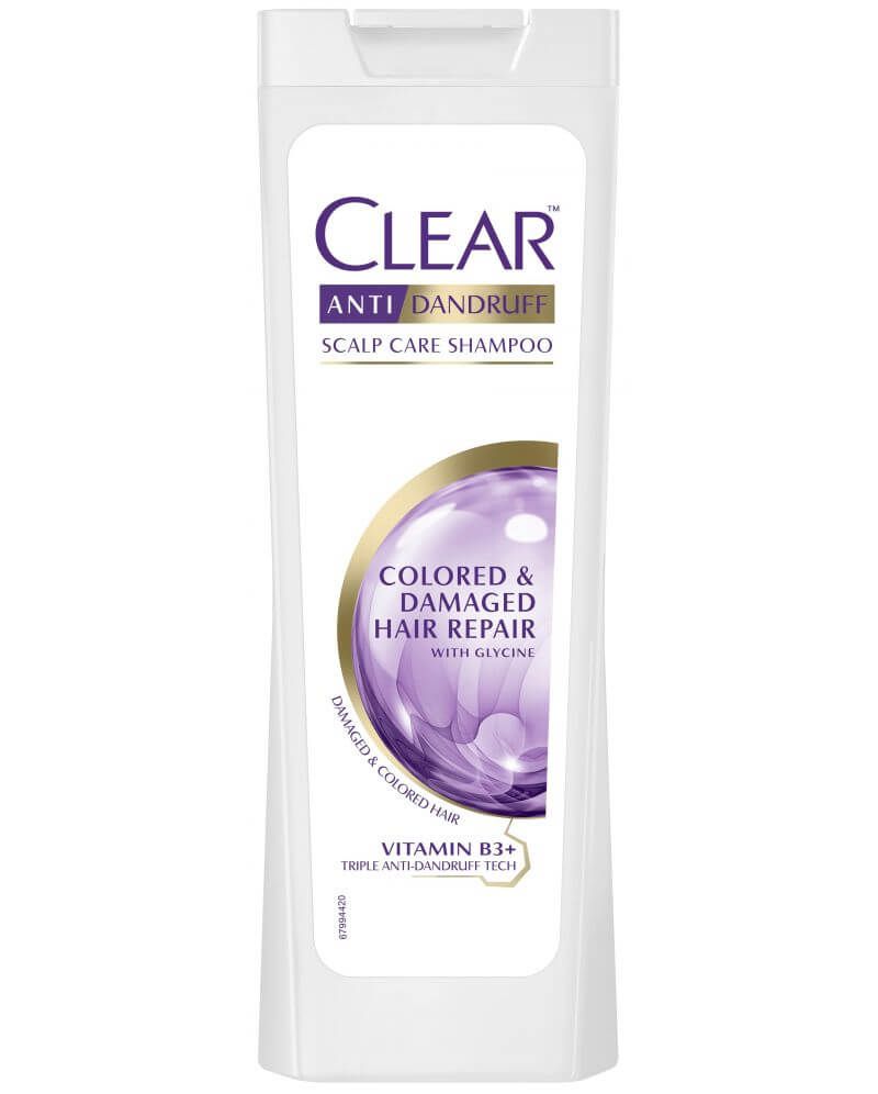 Clear Colored & Damaged Hair Repair Шампоан против пърхот за боядисана и изтощена коса за жени 360 мл