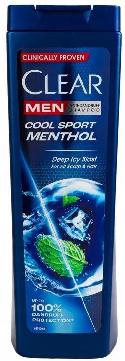 Clear Men Cool Sport Menthol Шампоан за мъже против пърхот с охлаждащ ментол 360 мл