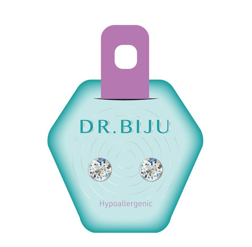 Dr. Biju Hypoallergenic Хипоалергенни обеци с кръгли кристали DXI71C001