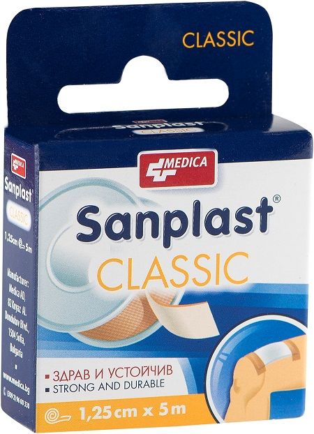 Medica Sanplast Classic Прикрепващ пластир за нормална кожа 1.25 см/5 м