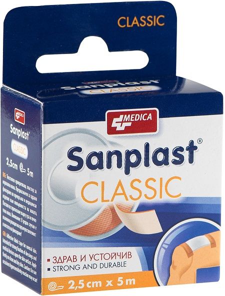 Medica Sanplast Classic Прикрепващ пластир за нормална кожа 2.5 см/5 м