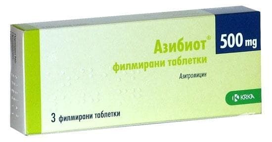 Азибиот 500 мг х 3 таблетки KRKA