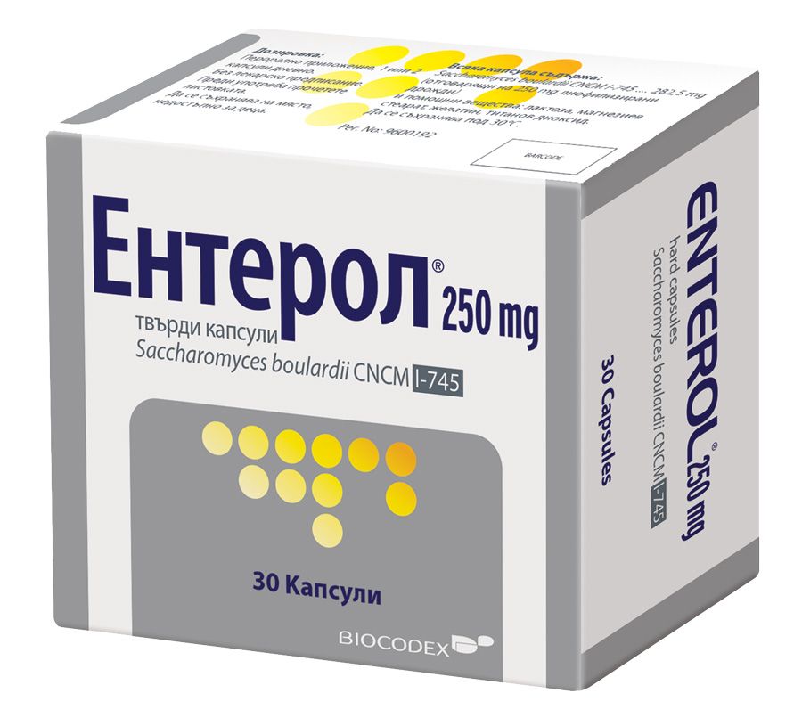 Ентерол при остра инфекциозна диария 250 мг x 30 капсули Biocodex
