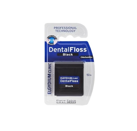 Elgydium Dental Floss Chlorhexidine Black Черен конец за зъби с хлорхексидин