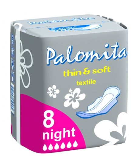 Palomita Thin&Soft Нощни дамски превръзки с крилца 8 бр