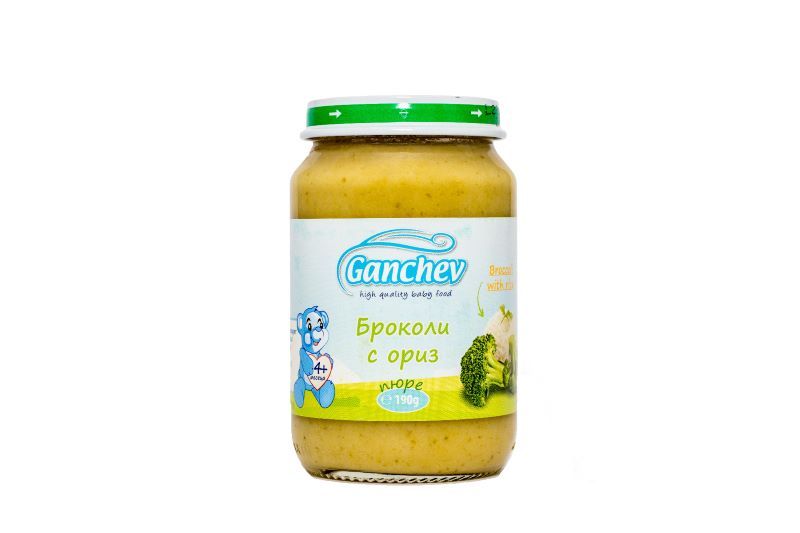 Ganchev Пюре броколи с ориз 4М+ 190 гр
