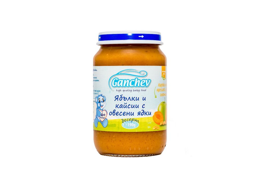 Ganchev Десерт ябълки и кайсии с овесени ядки 6М+ 190 гр