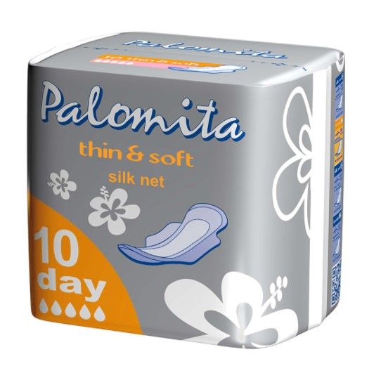 Palomita Thin&Soft Дневни дамски превръзки с крилца и копринено покритие 10 бр
