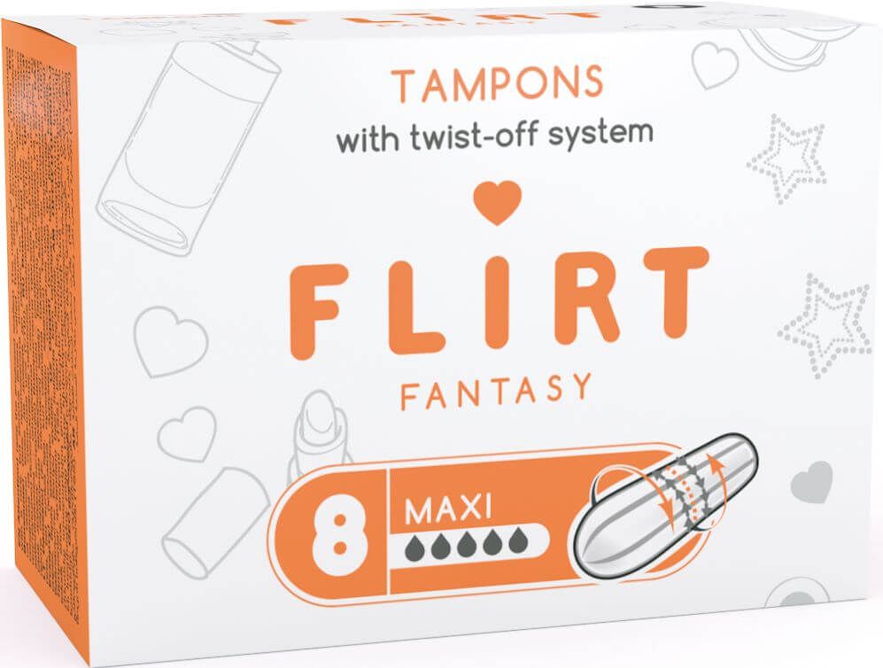 Flirt Fantasy Tampons Maxi Twist Off Дамски Тампони макси 5 капки 8 бр